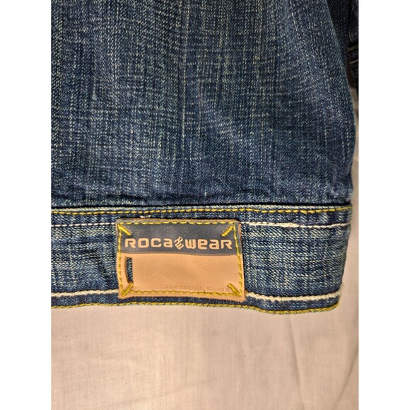 Y2K Rocawear Denim Jacket Vintage Hip-Hop Streetwear Oversized Jay-Z Era Mens 5X - Picture 9 of 12